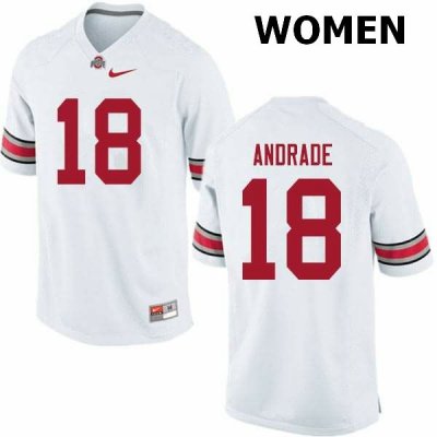 Women's Ohio State Buckeyes #18 J.P. Andrade White Nike NCAA College Football Jersey Summer GSJ0244ZB